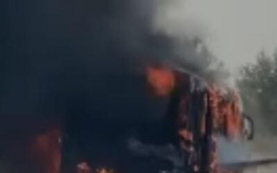 ਪਟਿਆਲਾ-ਸੰਗਰੂਰ ਰੋਡ `ਤੇ ਚੱਲਦੀ ਹੋਈ ਬੱਸ ਨੂੰ ਲੱਗੀ ਅੱਗ
