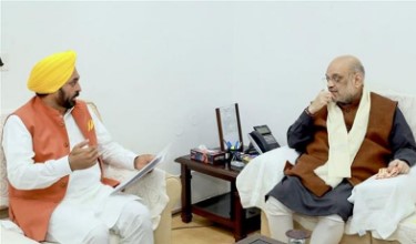 ਮੁੱਖ ਮੰਤਰੀ ਪੰਜਾਬ ਮਾਨ ਨੇ ਕੀਤੀ ਕੇਂਦਰੀ ਗ੍ਰਹਿ ਮੰਤਰੀ ਅਮਿਤ ਸ਼ਾਹ ਨਾਲ ਮੀਟਿੰਗ