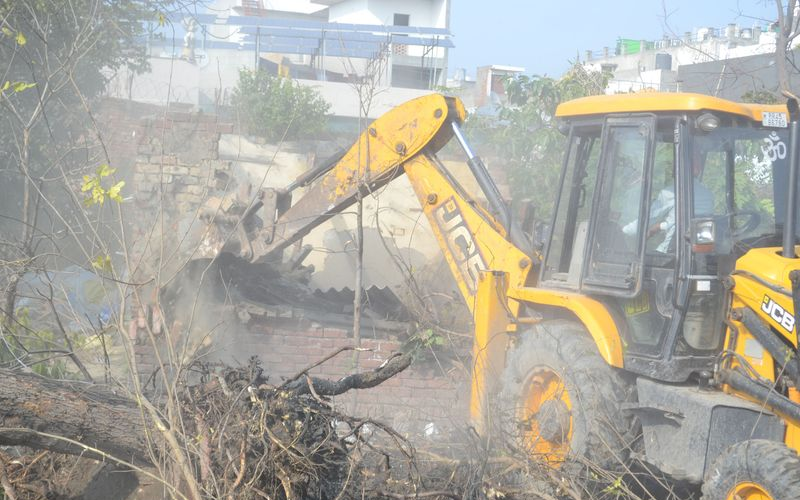 Karnal Demolition Drive: HSVP Razes 7 Illegal Structures in Sector 12
