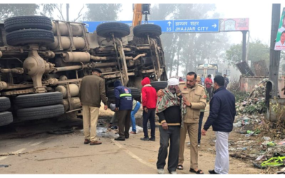 Jhajjar Tragedy: Teen Cyclist Crushed to Death by Overturning Truck; Driver Flees Spot