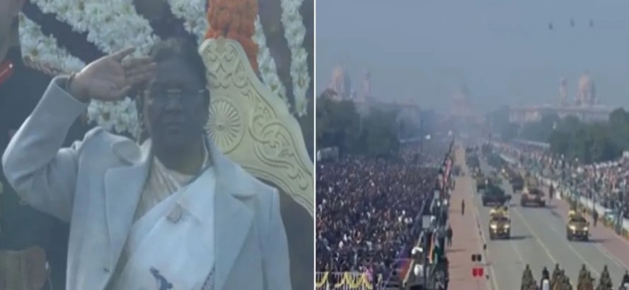 ਰਾਸ਼ਟਰਪਤੀ ਮੁਰਮੂ ਨੇ ਲਹਿਰਾਇਆ ਕਰਤਵਯ ਪਥ ਪਰੇਡ ਵਿੱਚ ਰਾਸ਼ਟਰੀ ਝੰਡਾ