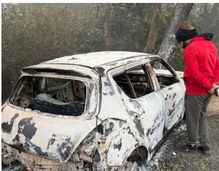 ਸੜਕੀ ਹਾਦਸੇ ਵਿਚ ਕਾਰ ਸਮੇਤ ਜਿੰਦਾ ਦੋ ਸੜੇ