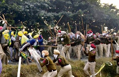 ਬਰਨਾਨਾ-ਬਠਿੰਡਾ ਨੈਸ਼ਨਲ ਹਾਈਵੇ ਤੇ ਕਿਸਾਨ ਤੇ ਪੁਲਸ ਹੋਏ ਆਹਮੋ-ਸਾਹਮਣੇ