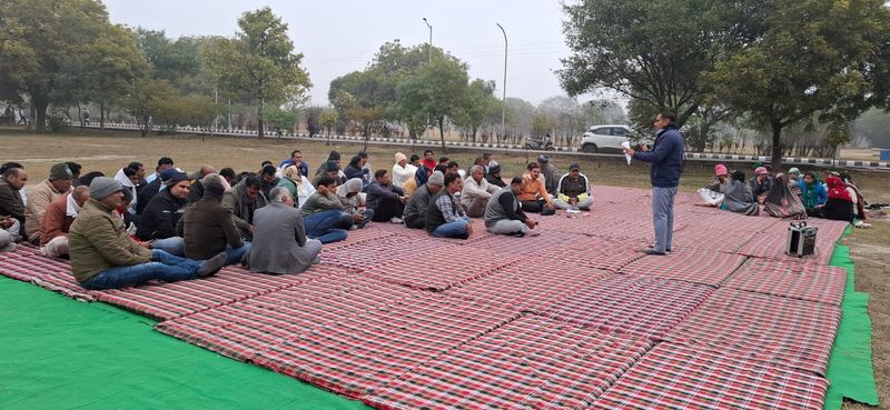 DCRUST Murthal Stir: Non-Teaching Staff Stage Dharna