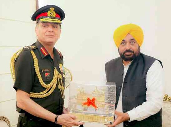 ਮੁੱਖ ਮੰਤਰੀ ਪੰਜਾਬ ਨੇ ਕੀਤੀ ਭਾਰਤੀ ਫੌਜ ਦੇ ਮੁਖੀ ਨਾਲ ਮੀਟਿੰਗ